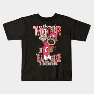 Cute Funny Doxie Dachshund Dog Football Player Kids T-Shirt